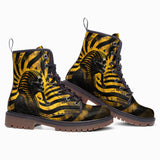 Leather Boots Skull of Pharaoh Striped Background