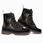 Leather Boots Egyptian Cat with Golden Eyes