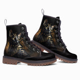 Leather Boots Egyptian Cat with Golden Eyes