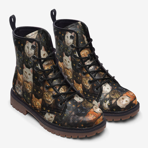 Leather Boots Funny Cats Collage