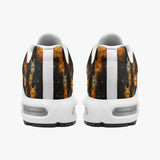 Air Cushion Sneakers Black and Orange Cats Art