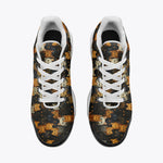 Air Cushion Sneakers Black and Orange Cats Art