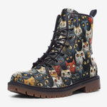 Leather Boots Cute Cats Collage