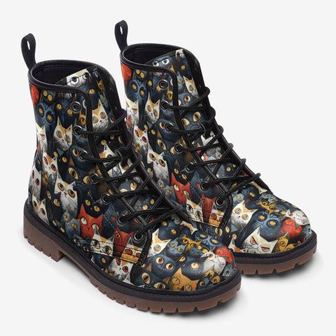 Leather Boots Cute Cats Collage