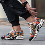 Air Cushion Sneakers Colorful Cats Art Pattern