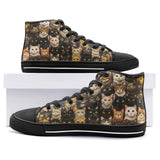 High-Top Canvas Shoes Cats Art Oil Painting