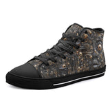 High-Top Canvas Shoes Science Fiction Mechanical Skulls Concept