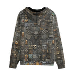 Men's Zip Up Hoodie Fantasy Artwork Mosaic