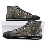 High-Top Canvas Shoes Fantasy Artwork Mosaic