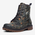 Leather Boots Skull Gears Mosaic Art