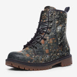 Leather Boots Skull Gears Mosaic Art