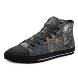 High-Top Canvas Shoes Skull Gears Mosaic Art