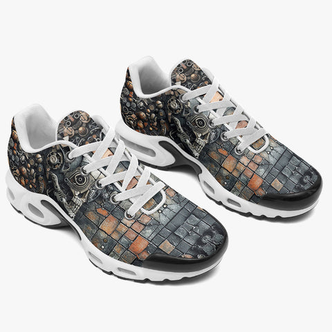 Air Cushion Sneakers Skull Gears Mosaic Art