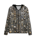 Men's Zip Up Hoodie Metal Antiques Wall Mosaic