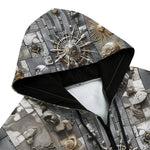 Men's Zip Up Hoodie Metal Antiques Wall Mosaic