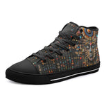 High-Top Canvas Shoes Tribal Wooden Ornaments