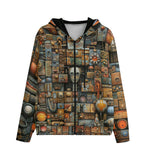 Men's Zip Up Hoodie Fantasy Artwork Mosaic