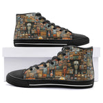 High-Top Canvas Shoes Fantasy Artwork Mosaic