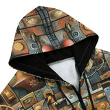 Men's Zip Up Hoodie Fantasy Artwork Mosaic