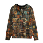 Men's Zip Up Hoodie Fantasy Artwork Collage