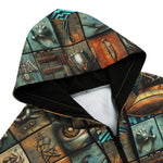 Men's Zip Up Hoodie Fantasy Artwork Collage