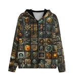 Men's Zip Up Hoodie Surreal Artwork Mosaic