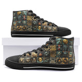 High-Top Canvas Shoes Surreal Artwork Mosaic