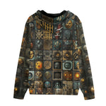 Men's Zip Up Hoodie Surreal Artwork Mosaic