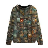 Men's Zip Up Hoodie Grotesque Wall Art Mosaic