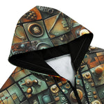 Men's Zip Up Hoodie Grotesque Wall Art Mosaic