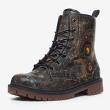 Leather Boots Futuristic Circuit Board