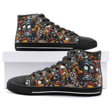 High-Top Canvas Shoes Cartoon Robots Art