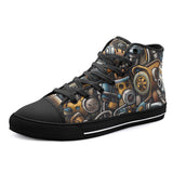 High-Top Canvas Shoes Cartoon Mechanical Steamers and Pipes