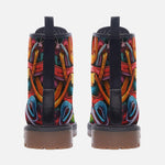 Leather Boots Colorful Graffiti