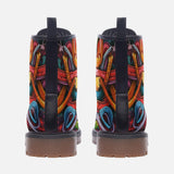 Leather Boots Colorful Graffiti