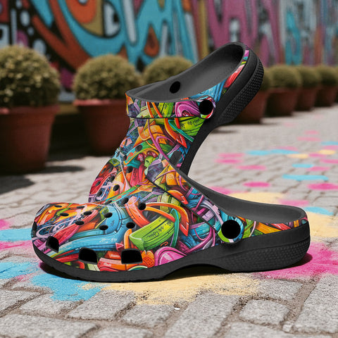 Classic Clogs Colorful Graffiti