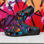 Classic Clogs Colorful Neon Graffiti Hearts