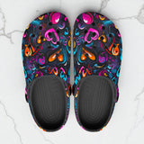 Classic Clogs Colorful Neon Graffiti Hearts
