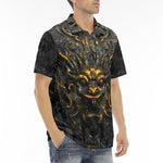 Men's Polo Shirt Golden Devil Head