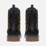 Leather Boots Golden Devil Head