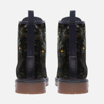 Leather Boots Demon Face in Gold and Black