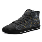 High-Top Canvas Shoes Surreal Sculpture Gold and Black