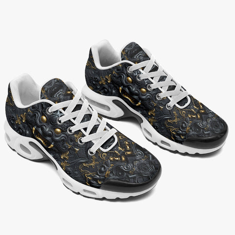 Air Cushion Sneakers Surreal Sculpture Gold and Black
