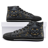 High-Top Canvas Shoes Surreal Sculpture Gold and Black