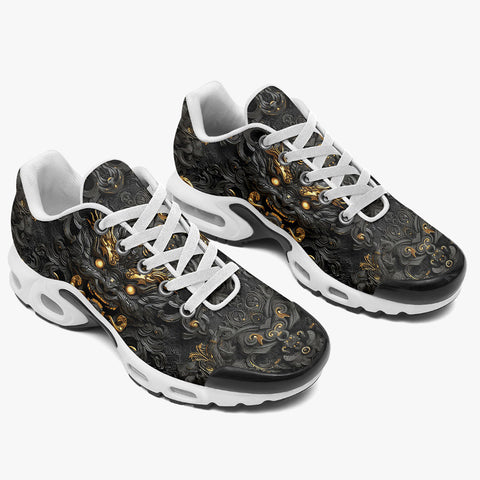 Air Cushion Sneakers Gold and Black Dragon Wall Art