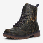 Leather Boots Mysthical Face Golden Swirls