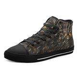 High-Top Canvas Shoes Mysthical Face Golden Swirls