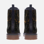 Leather Boots Mysthical Face Golden Swirls