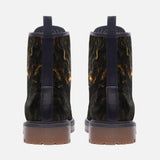Leather Boots Mysthical Face Golden Swirls