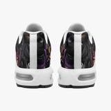 Air Cushion Sneakers Black and Purple Swirls